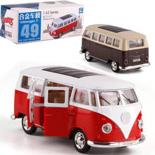 1/38 Alloy Collection T1 Bus Model Cars Toy Door Open Diecast Metal Casting Car Toys For Children 2024 - buy cheap