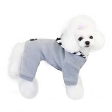 Ropa de invierno para perro, mono cálido para mascota, sudaderas con capucha a rayas, chaqueta, Mono para Chihuahuas cachorro para, perros pequeños y grandes 2024 - compra barato