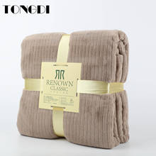 TONGDI-Manta Raschel de pelo de conejo sintético, forro polar suave y cálido, decoración de lujo para sofá, cama, colcha de invierno 2024 - compra barato