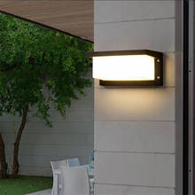 Outdoors Wall Lamp Porch Radar Rectangle Courtyard LED Light Motion Sensor Decorations Modern Simple Garden Waterproof Home Use 2024 - buy cheap