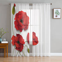 Cortinas transparentes com flores de diversas cores, cortinas para janelas, para sala de estar, quarto, decoração da casa e quarto de crianças 2024 - compre barato