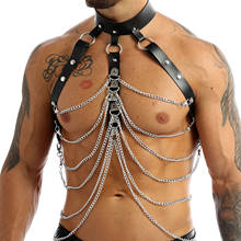 Iiniim-Cinturón de moda para hombre, arnés de cuero PU con hebilla para el cuerpo, hombro y pecho, estilo gótico, Punk, con cadena de Metal 2024 - compra barato