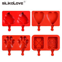 Cartoon Ice Cream Popsicle Molds Silicone Frozen Ice Lolly Maker Holder With Sticks Children Pop Mould Lolly Tray Mould 2024 - buy cheap