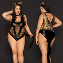 JSY Porn Women's Plus Size Underwear Sexy Bodysuit Lingerie Katze Uniform Cosplay Hot Erotic Latex Catsuit Sex Role Play Costume 2024 - buy cheap
