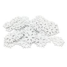 100 Pieces Pure White Wooden Snowflake Cutouts Craft Embellishment Wood Ornament for Wedding Christmas DIY Decor 2024 - buy cheap