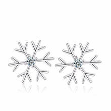 Exquisite Snowflake Crystal Zircon Stud Earrings Elegant Women's Wedding Party Charm Jewelry Fashion Christmas New Year Gifts 2024 - buy cheap
