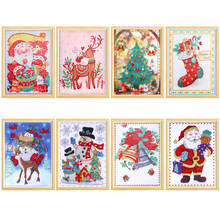 Diy pintura diamante completo bordado veados ponto cruz boneco de neve mosaico decoração para casa pintura natal presente 2024 - compre barato