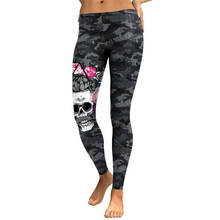 Mallas de camuflaje para mujer, leggings informales góticos con estampado de cabeza de Calavera, pantalones elásticos de entrenamiento, ropa deportiva, 2021 2024 - compra barato