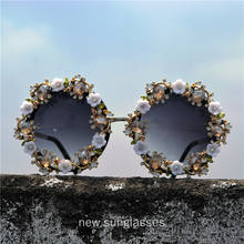 Luxury Round Diamond Sunglasses Men Women New Brand Designer Fashion Male Glasses Women Eyeglasses Cool Gray Lens UV400 NX 2024 - buy cheap