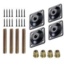 4Pcs/Set Furniture Leg Mounting Plates Sofa Leg Attachment Plates M8 Hanger Bolts Screws Adapters Metal Plates Bracket Kit for S 2024 - buy cheap