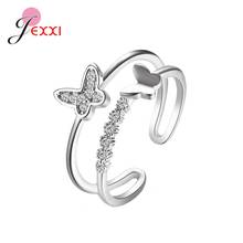 Sweet Butterfly Finger Rings For Women 925 Sterling Silver Statement Rings Size Adjustable Christmas Jewelry Accessory Gifts 2024 - buy cheap