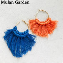 M&G 4 Colors New Boho Handmade Weave Macrame Earring Bridesmaid Jewelry Ethnic Fringe Fashion Tassel Earrings Women Accessories 2024 - buy cheap