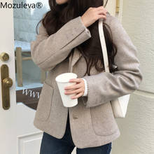 Mozuleva-Chaqueta elegante de Cachemira para mujer, chaqueta de traje de lana con una sola botonadura, Tops, otoño e invierno, 2021 2024 - compra barato