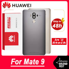 Capa traseira original para huawei mate 9, capa de vidro para bateria com adesivo para mamate 9 2024 - compre barato