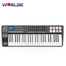 WORLDE PANDA49 49-клавишный MIDI-контроллер клавиатуры 8 барабанных колодок с USB-кабелем 2024 - купить недорого
