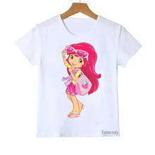 T-shirt for Girls Love Pink Strawberry Print T Shirt Girls Rabbit Animal T Shirts Camisetas Harajuku Kawaii Children Clothing 2024 - buy cheap