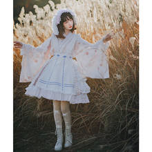 Sweet lolita dress vintage falbala  cute printing high waist princess victorian dress kawaii girl gothic lolita op loli cos loli 2024 - buy cheap