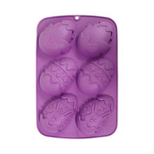 Силиконовая форма для выпечки в форме пасхального яйца, 6 ячеек, 3D форма для торта, форма для маффинов, шоколада, печенья, форма для выпечки, форма для льда 2024 - купить недорого