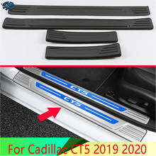 Panel de umbral de puerta de acero inoxidable para Cadillac CT5 2019 2020, accesorios de coche, placa de desgaste, Protector de cubierta embellecedora 2024 - compra barato