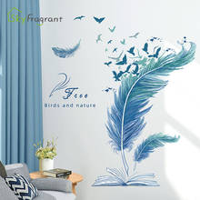 Creative home stickers feather of nature wall sticker bedroom decor sofa background self-adhesive wall decor room decoration 2024 - buy cheap