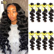 BAISI Hair 100% Unprocessed Human Hair Peruvian Loose Wave Hair Weave 10A Raw Virgin Hair 4 Bundles 2024 - buy cheap