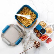 Fiambrera de estilo japonés para niños, vajilla Simple de doble capa, contenedor de comida de cocina, caja de aperitivos Bento microondas 2024 - compra barato