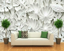 Beibehang personalizado moderno novo padrão de folha gesso em relevo tv fundo papel parede papéis decoração da sua casa 2024 - compre barato