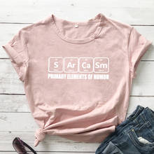 Sarcasm Primary Elements Of Humor T-shirt Casual Summer Crewneck Periodic Table Print Tees Tops Men Women Graphic Funny Tshirt 2024 - buy cheap