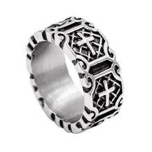 Ретро панк нержавеющая сталь крест кольцо для мужчин женщин мода хип-хоп Скелет крест кольца для мужчин 2024 - купить недорого