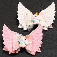 Glitter Angle Wing Hair Bows Mesh Lace Unicorn Bows Girls Hairpins Fairy Clips Handmade Chunky Barrettes Party Outfit Headwear 2024 - buy cheap