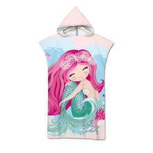 New Mermaid Unicorn Printed Carton Pattern Beach Towel for man woman adult Hooded Bath Towel Baby adult Bath Soft Towel 2024 - buy cheap