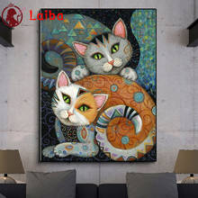 Pintura de diamante cuadrado completo, patrón de dibujos animados de gato, 5D bordado de diamantes, mosaico de diamantes de imitación con incrustaciones de diamantes, decoración del hogar 2024 - compra barato