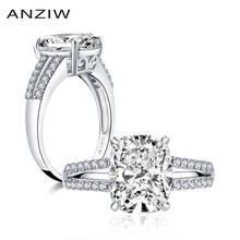 ANZIW-anillo de compromiso de Plata de Ley 925 para mujer, aniversario con sortija de diamantes de imitación, corte de cojín, 3,0 quilates 2024 - compra barato