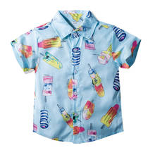 Hot Sale Kids Shirts Summer Boys Fashion Cartoon Print Shirts Boys Cotton Comfortable Short Sleeve Shirts Children's Clothing 2024 - buy cheap