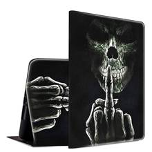 For Apple iPad 10.2 inch 7th Gen 2019 Case,PU Folio Cover Adjustable Stand Auto Wake/Sleep Smart Protector-Funny Skeleton Skull 2024 - buy cheap