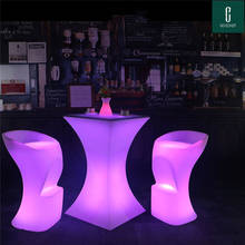 Светодиодный коктейльный столик высотой 110 см с подсветкой, пластиковые журнальные столики, мебель для коммерческих целей 2024 - купить недорого
