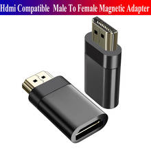 Adaptador magnético compatível com hdmi, 8k, macho para fêmea, conversor para pc, tv, filmadora, ps3, projetor, adaptador magnético 2024 - compre barato