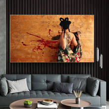 Pintura en lienzo de mujer tatuada Sexy abstracta, carteles e impresiones, imágenes artísticas de pared modernas para decoración de sala de estar, Cuadros 2024 - compra barato