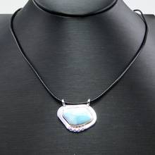 Colar de pingente das ilhas larimar, joias finas reais 925 de prata esterlina natural para presente de mulheres 2024 - compre barato