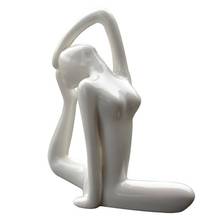 Styles White Ceramic Yoga Figurines Ename Yoga Miniatures Abstract Yog Stattues Yoj Figurines Vintage Home Room Decor 2024 - buy cheap
