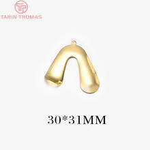 (1203)10 pçs 30x31mm buraco de suspensão 1mm 24k cor ouro latão v forma encantos pingentes jóias diy alta qualidade descobertas acessórios 2024 - compre barato