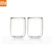 Xiaomi 2pcs high quality Glass double cup Household double layer Heat resistant Office water cup Juice Milk Tea cup 400ml 2024 - buy cheap