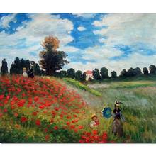 Wall Art Handmade Claude Monet Oil Painting Canvas Reproduction Poppy Field In Argenteuil High Quality Modern Landscape Artwork 2024 - buy cheap
