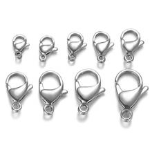 20pcs/lot 9-19mm Titanium Stainless Steel Lobster Clasps Hooks Connectors For Bracelet Jewelry DIY Making Findings Accessories 2024 - buy cheap
