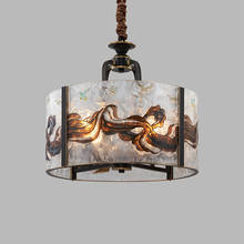 Modern new Chinese style chandelier Creative Chinese style designer enamel dining room study Zen-like copper chandelier 2024 - buy cheap