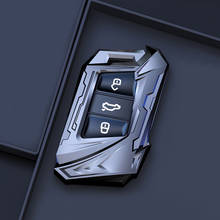 Цинковый брелок для автомобильных ключей, чехол для Volkswagen VW Passat B8 Golf Jetta Skoda Superb A7 Kodiaq 3 кнопки брелок-чехол для дистанционного ключа автомобиля для укладки волос 2024 - купить недорого