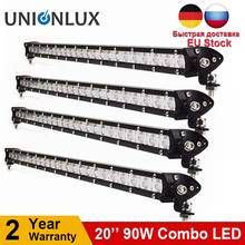 4pcs 20inch 90W Slim Mini LED Light Bar For 4X4 Offroad Truck Boat Auto Uaz ATV 4WD 12V 24V Driving Work Bar Lights 2024 - buy cheap