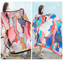 New women shawl бандана oversized summer sun shawl seaside travel vacation dual-use beach shawl scarf national wind scarf women 2024 - buy cheap
