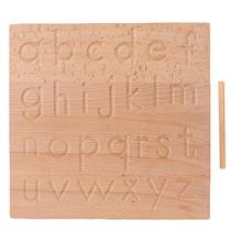 Placa de madeira para aprendizagem de crianças, jogo de letras do alfabeto em inglês 0-9 digitalizações da memória, bloqueio de escrita montessori, brinquedos de aprendizado 2024 - compre barato