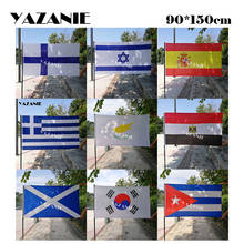YAZANIE 90x150cm Finland Israel Spain Spanish Greek Cyprus Egypt Scotland South Korea Cuba Polyester Printed Flags and Banners 2024 - buy cheap